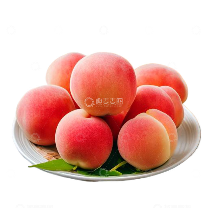 高清大图下载【趣麦麦图】白色盘子里的水蜜桃