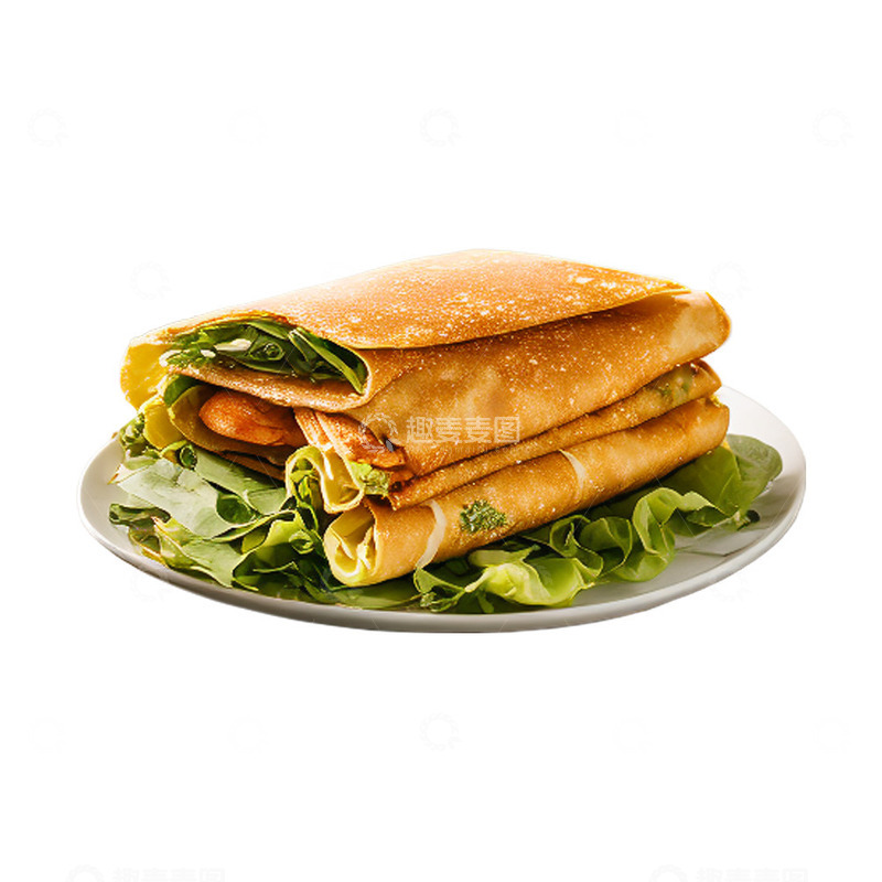 高清大图下载【趣麦麦图】装在盘子里的煎饼果子