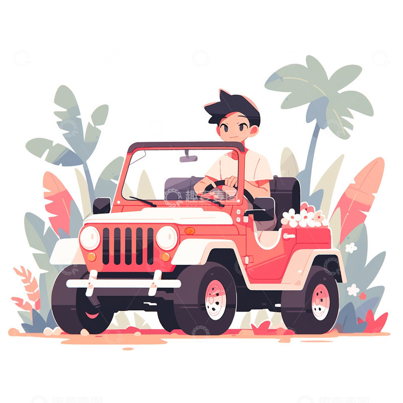 高清大图下载【趣麦麦图】开越野车游玩的男孩