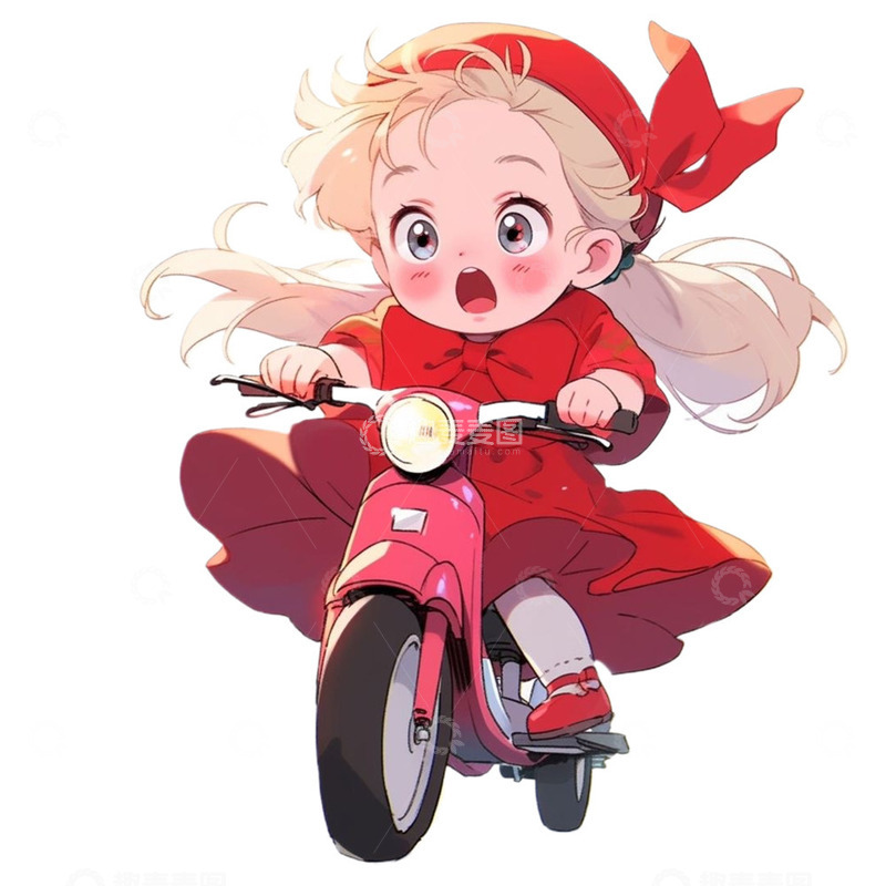 高清大图下载【趣麦麦图】骑自行车的女孩儿