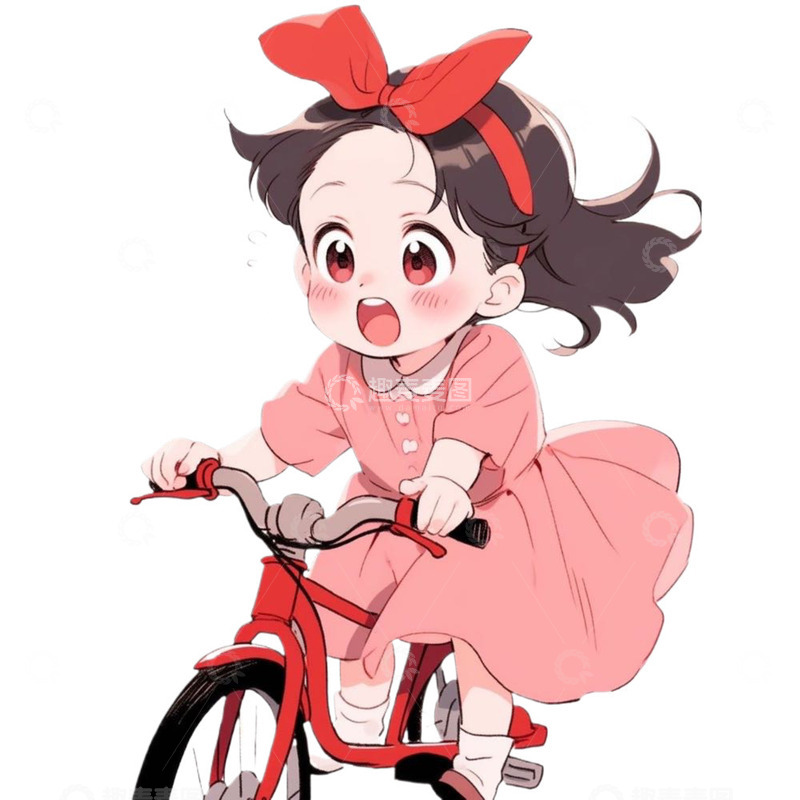高清大图下载【趣麦麦图】漂亮可爱女孩骑自行车