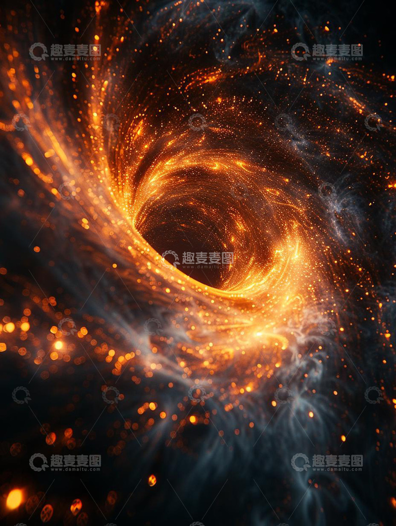 高清大图下载【趣麦麦图】金色光轨螺旋科技光子