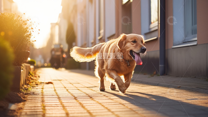高清大图下载【趣麦麦图】吐舌头的金毛寻回犬