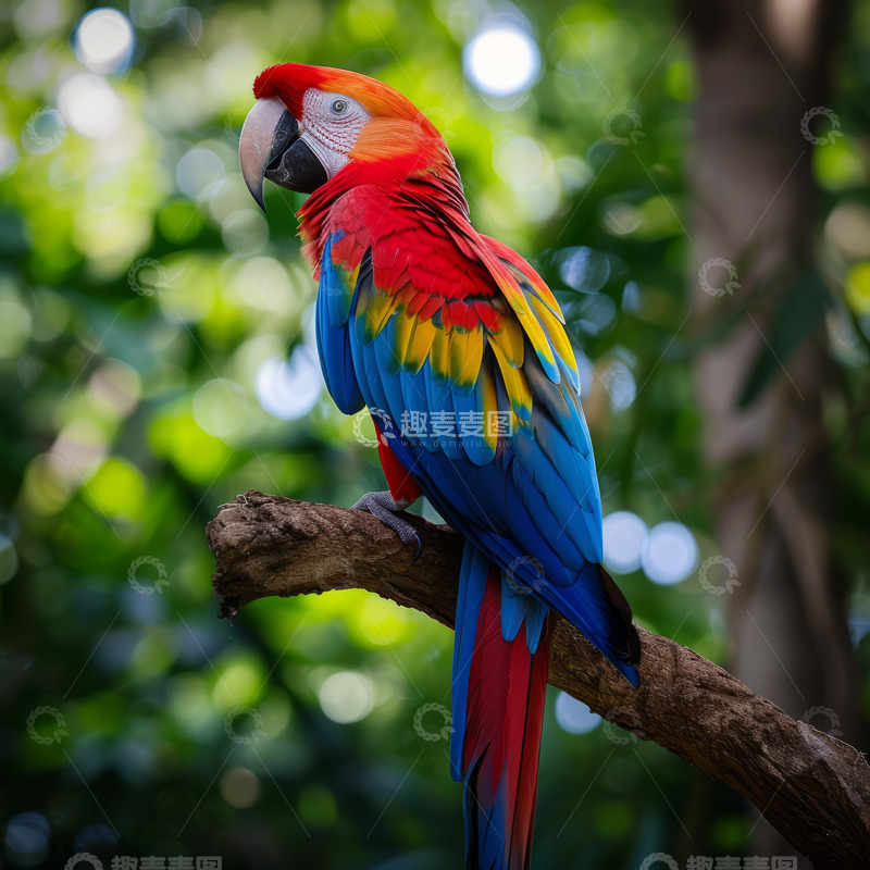 高清大图下载【趣麦麦图】红色鹦鹉局部