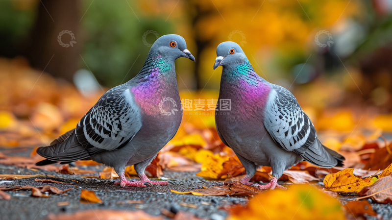 高清大图下载【趣麦麦图】呆萌灰色鸽子