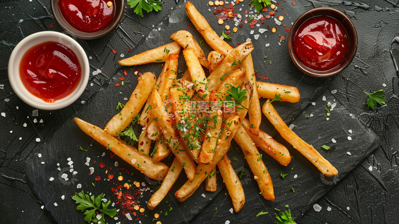 高清大图下载【趣麦麦图】案板上的薯条摄影