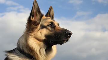 德牧头部特写摄影