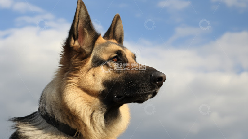 高清大图下载【趣麦麦图】德牧头部特写摄影