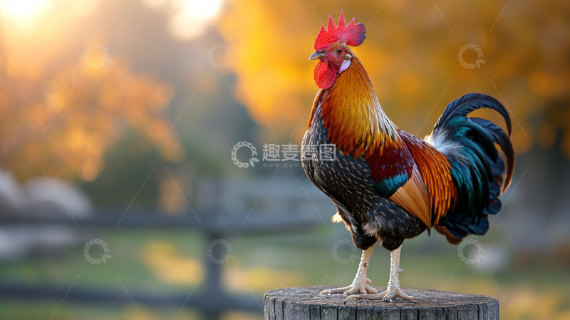 高清大图下载【趣麦麦图】公鸡动物羽毛农场