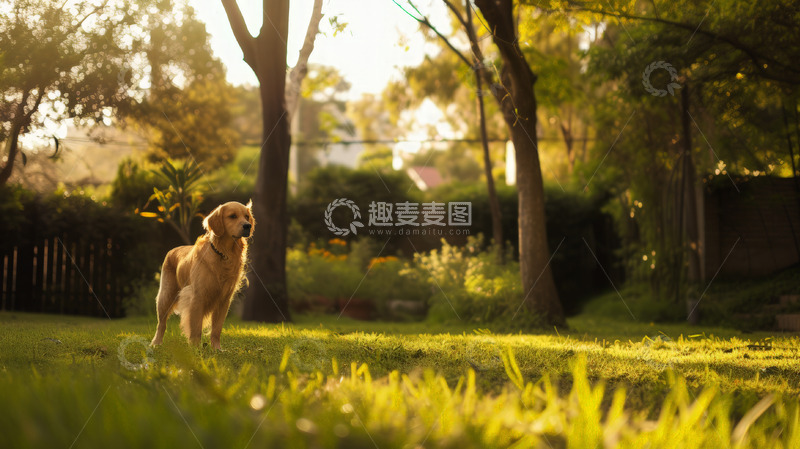 高清大图下载【趣麦麦图】小狗花朵户外宠物动物