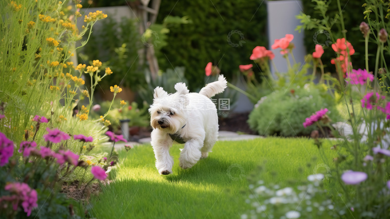 高清大图下载【趣麦麦图】狗宠物草绿色植物户外