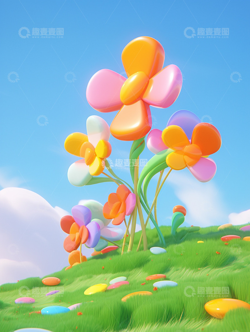 高清大图下载【趣麦麦图】阳光下立体花束