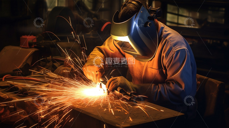 劳动节电焊的工人