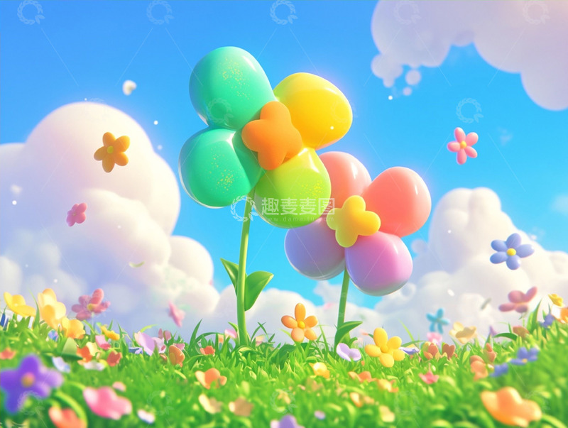 高清大图下载【趣麦麦图】春日立体花朵