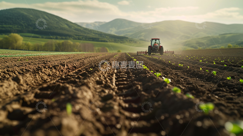 高清大图下载【趣麦麦图】春日耕作场景