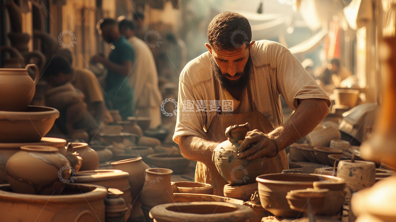 实拍泥塑艺术制作