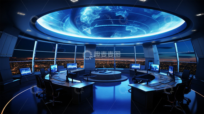 高清大图下载【趣麦麦图】科技办公商务蓝色场景