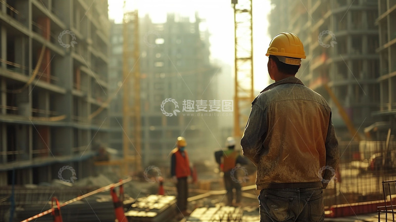 工地人物背影
