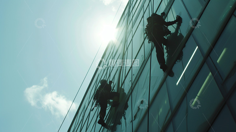 烈日下高空工作人员