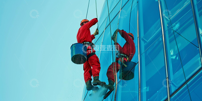 劳动节高空工作的人