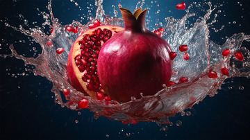 水石榴静物微距拍摄红色