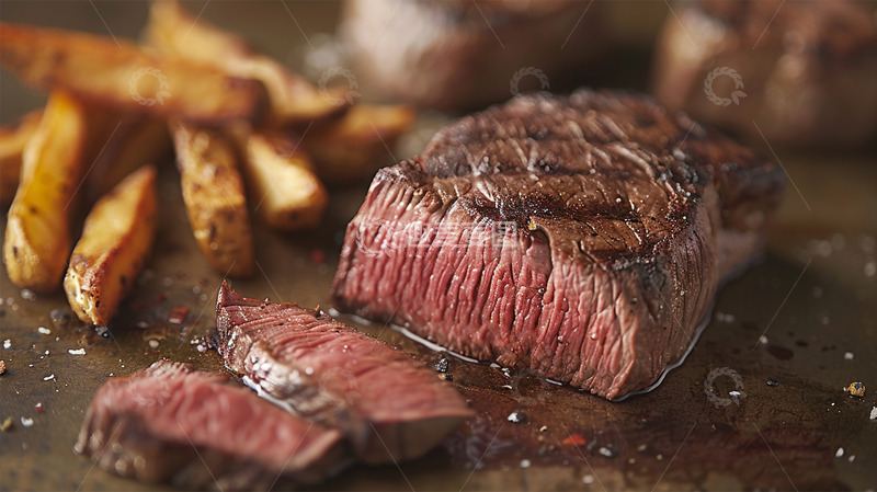 高清大图下载【趣麦麦图】牛排牛肉薯条美食美味食物