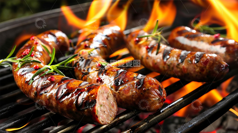 高清大图下载【趣麦麦图】烤肠烧烤美食唯美食物火
