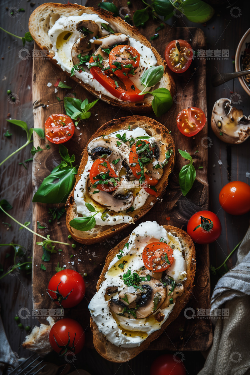 高清大图下载【趣麦麦图】西式烤面包摆拍背景