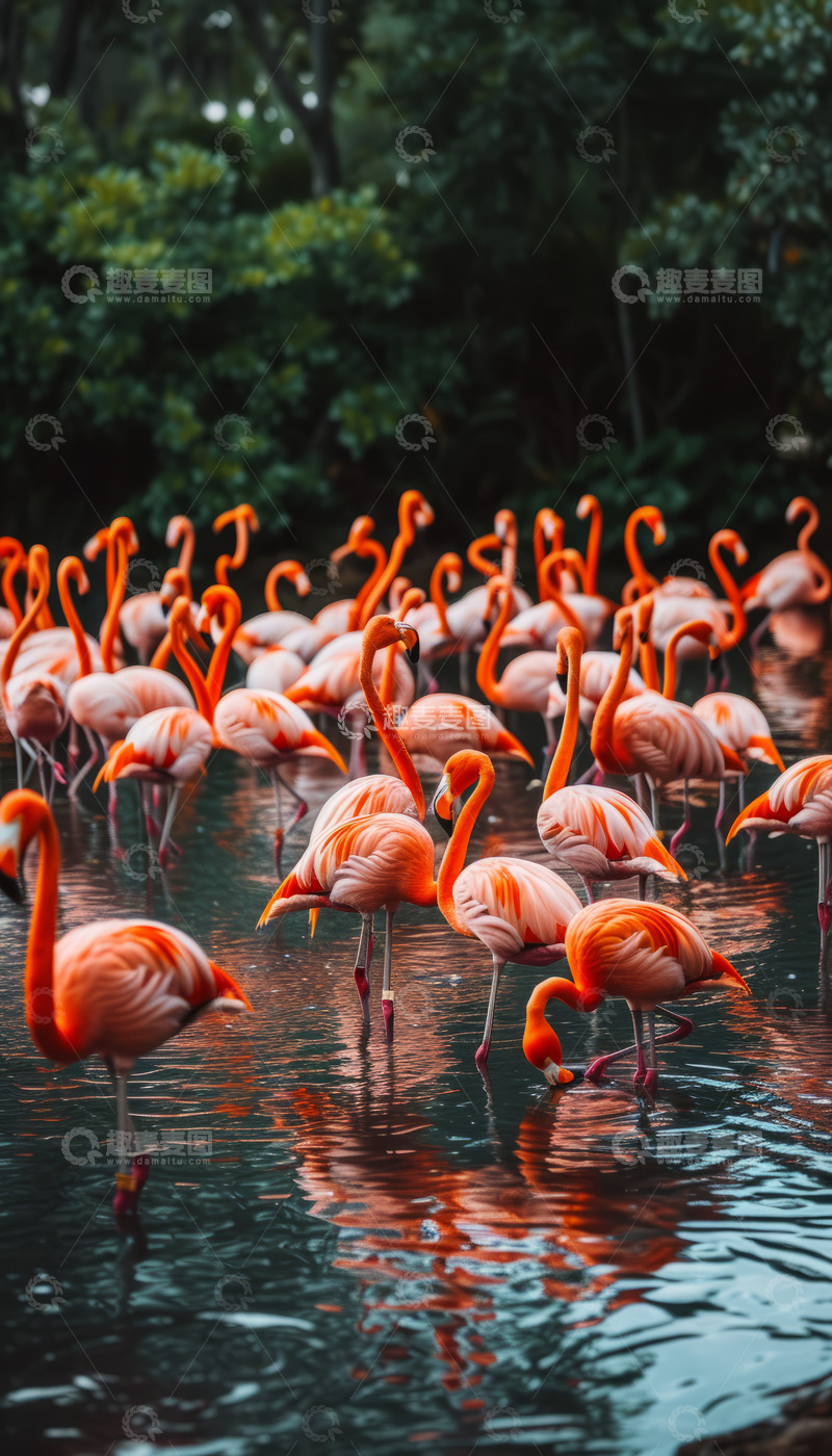 高清大图下载【趣麦麦图】火烈鸟群摄影