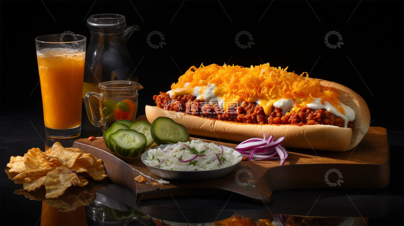 高清大图下载【趣麦麦图】热狗美食酸黄瓜饮料美味果汁