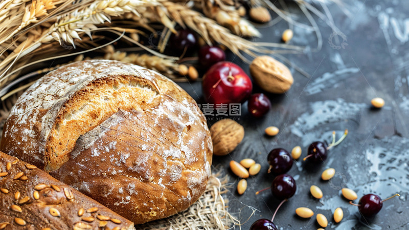 高清大图下载【趣麦麦图】面包食物美食麦子早餐谷物