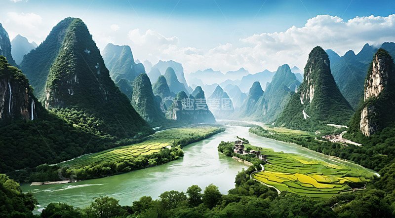 高清大图下载【趣麦麦图】广西桂林山水漓江实拍背景