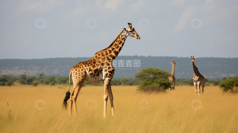 高清大图下载【趣麦麦图】野生长颈鹿摄影