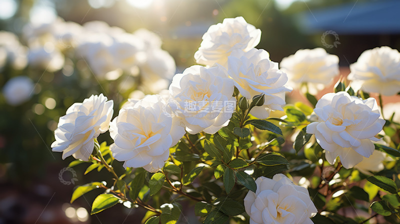 高清大图下载【趣麦麦图】阳光下的白玫瑰
