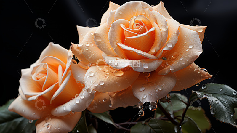 高清大图下载【趣麦麦图】浪漫香槟玫瑰花朵