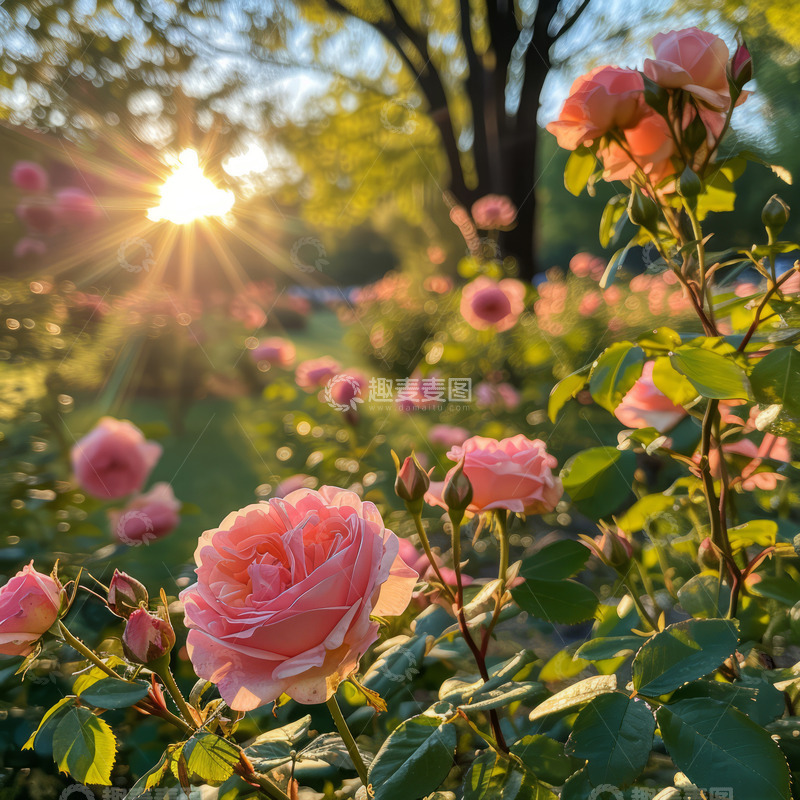 高清大图下载【趣麦麦图】盛开的粉色玫瑰花