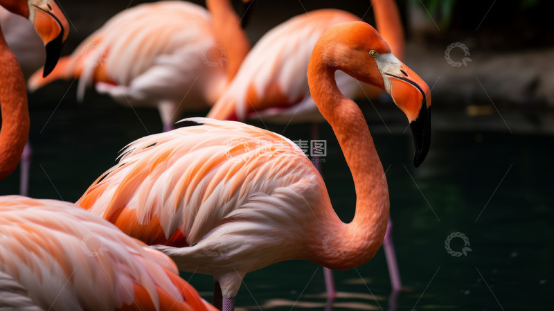 高清大图下载【趣麦麦图】粉红色火烈鸟特写