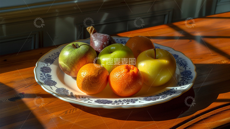 高清大图下载【趣麦麦图】水果苹果橘子橙子盘子静物