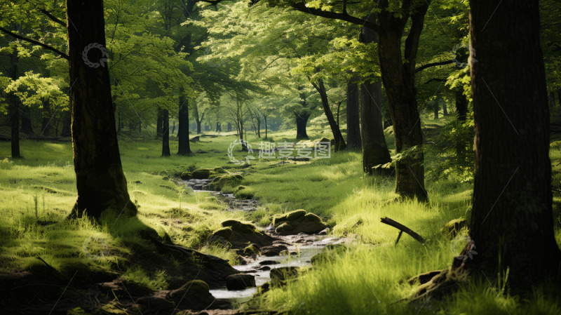 长满了许多树木和植物的丛林