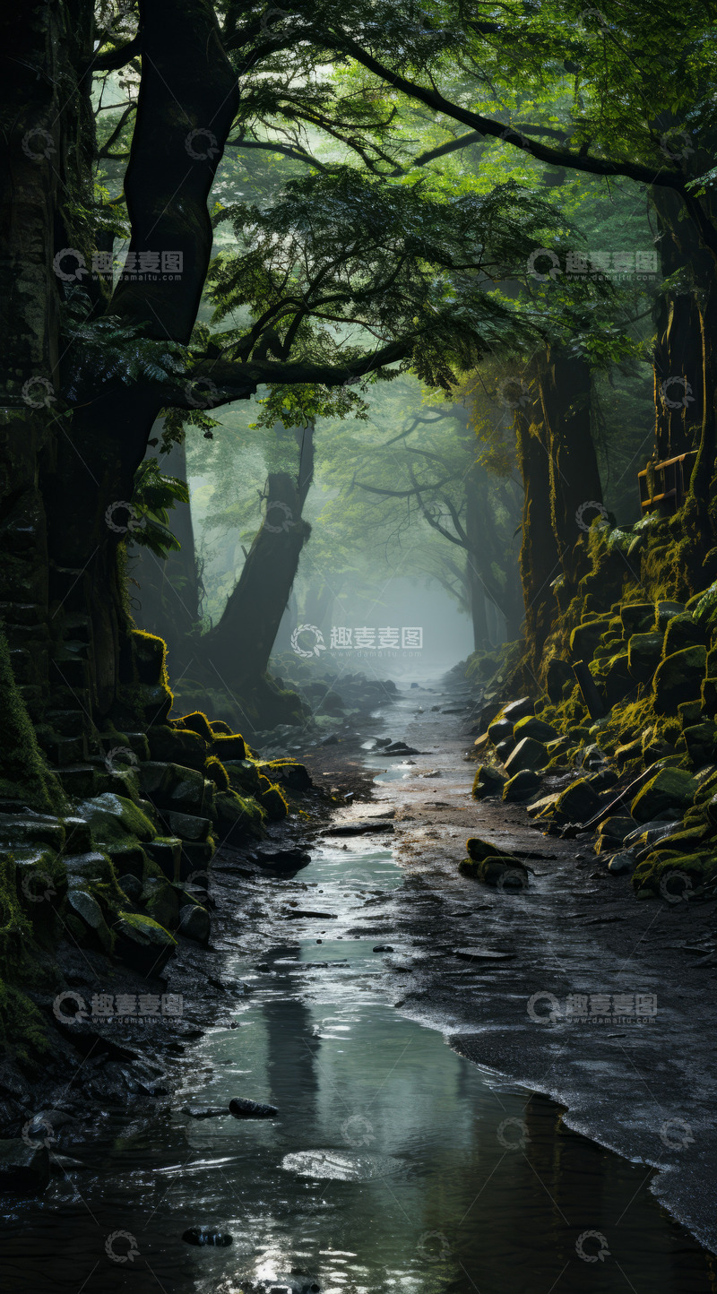 高清大图下载【趣麦麦图】穿过树林的小路