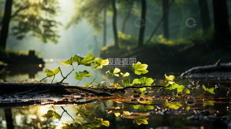 高清大图下载【趣麦麦图】热带雨林水中植物