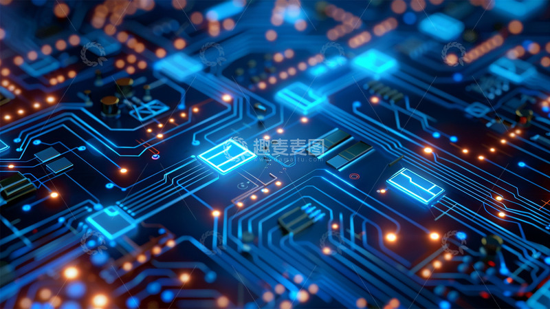 高清大图下载【趣麦麦图】电子商务元件科技蓝色光效
