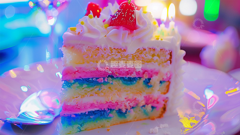 高清大图下载【趣麦麦图】蛋糕草莓糖果奶油多巴胺生日