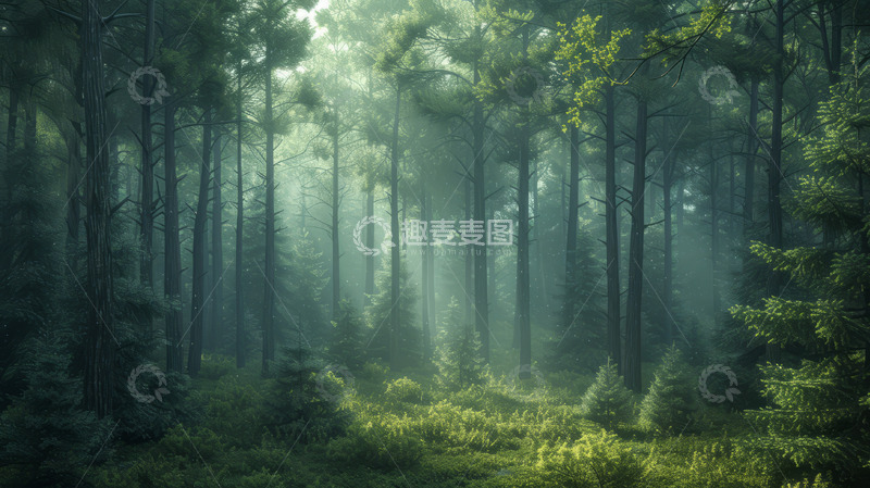 高清大图下载【趣麦麦图】美丽的秋天树林小径