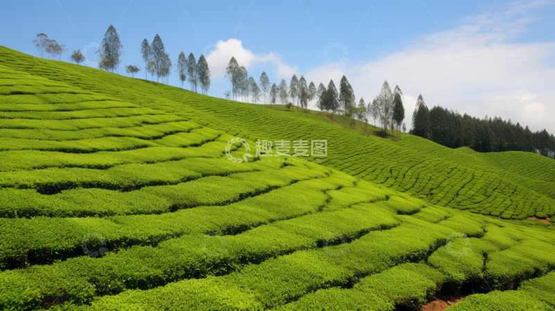 高清大图下载【趣麦麦图】雨后茶园美景图片