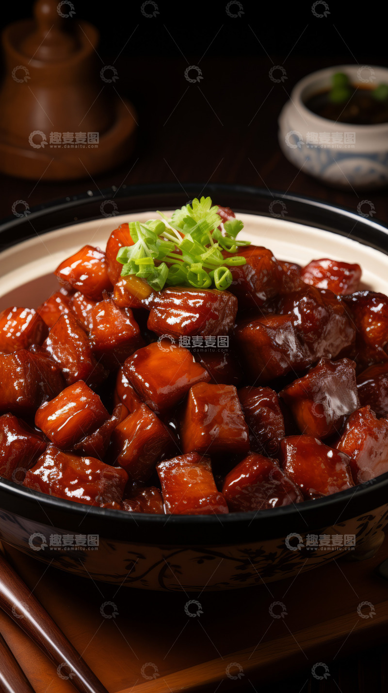 高清大图下载【趣麦麦图】蜜汁红烧肉地方特色美食