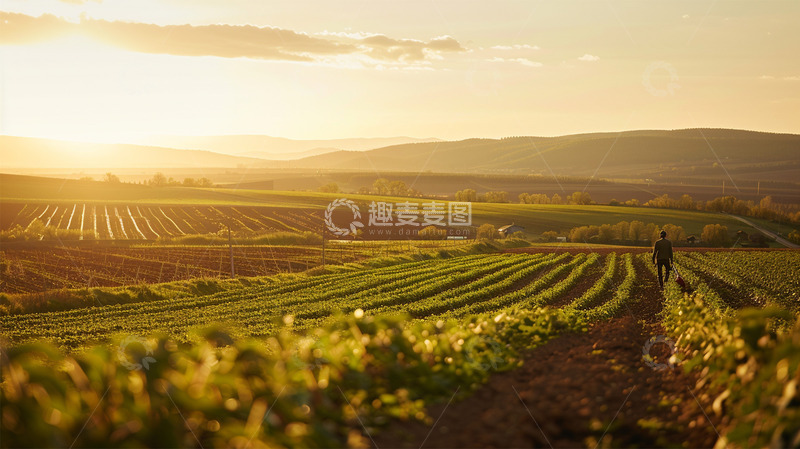 高清大图下载【趣麦麦图】太阳阳光田间农耕唯美场景