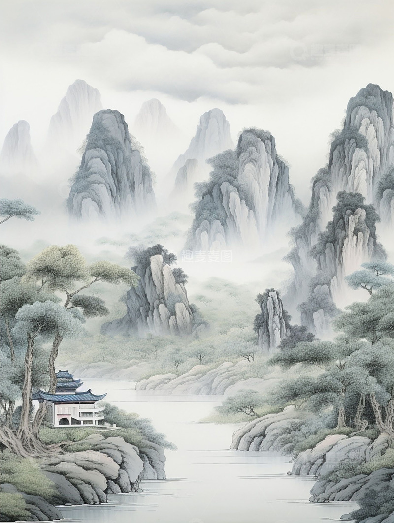 高清大图下载【趣麦麦图】水墨古风唯美风景