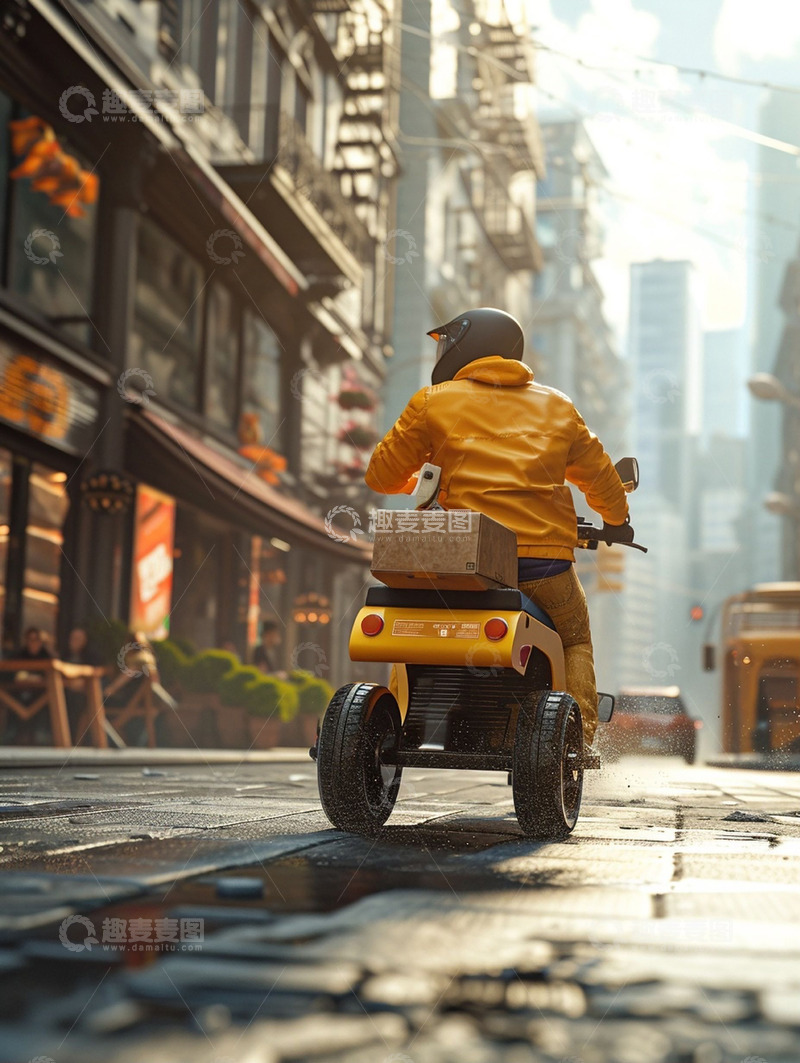 高清大图下载【趣麦麦图】劳动节工作人员快递小哥