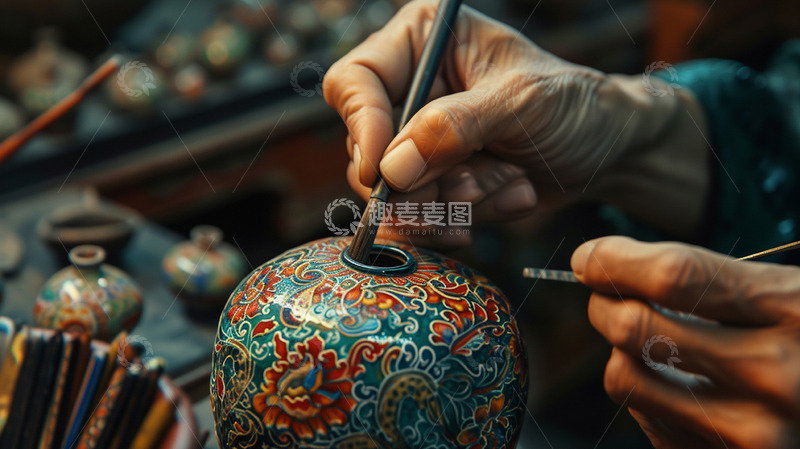 实拍劳动人民制作手工艺品